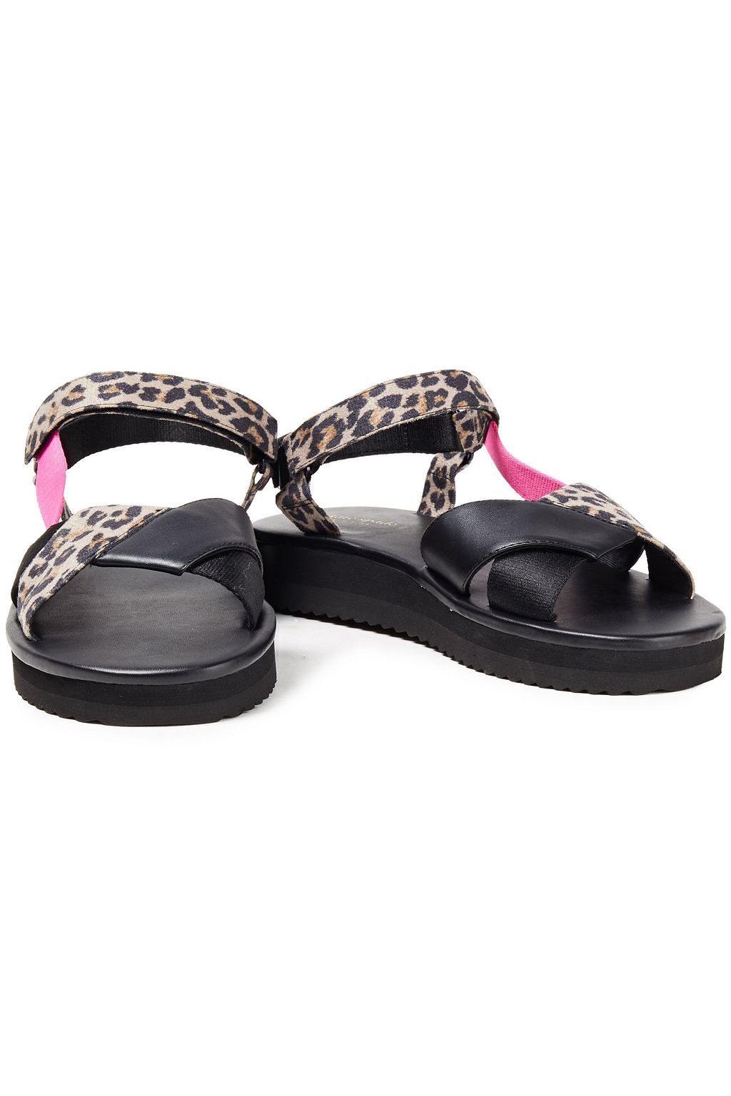 KATE SPADE NEW YORK Faux leather and leopard-print faux suede sandals