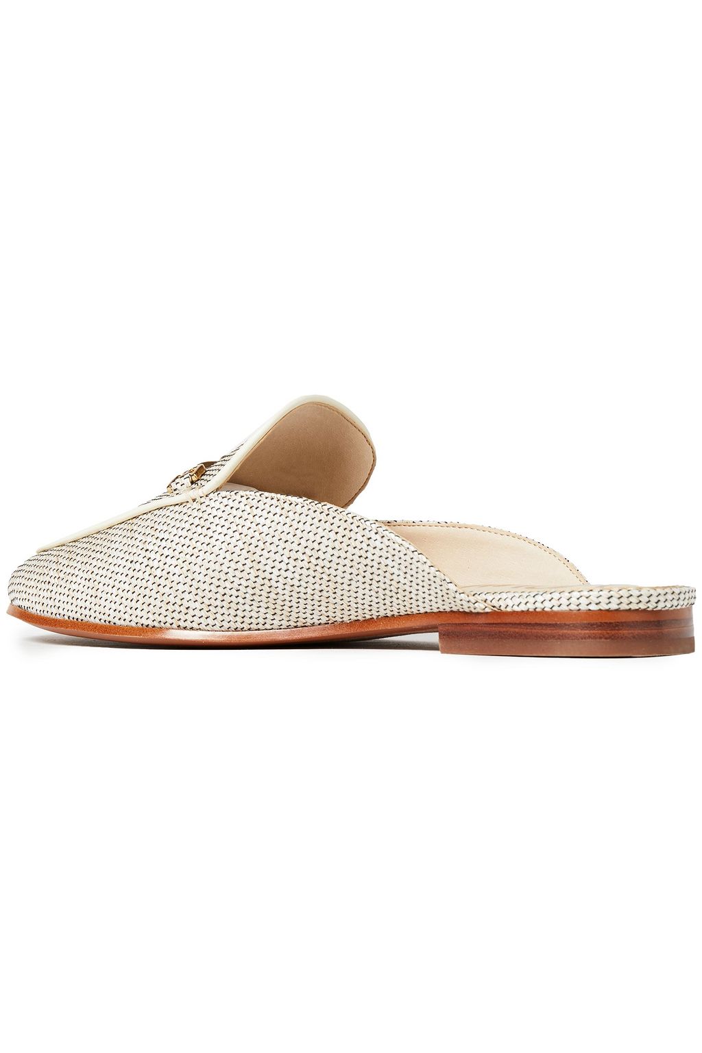 SAM EDELMAN Embellished metallic woven slippers