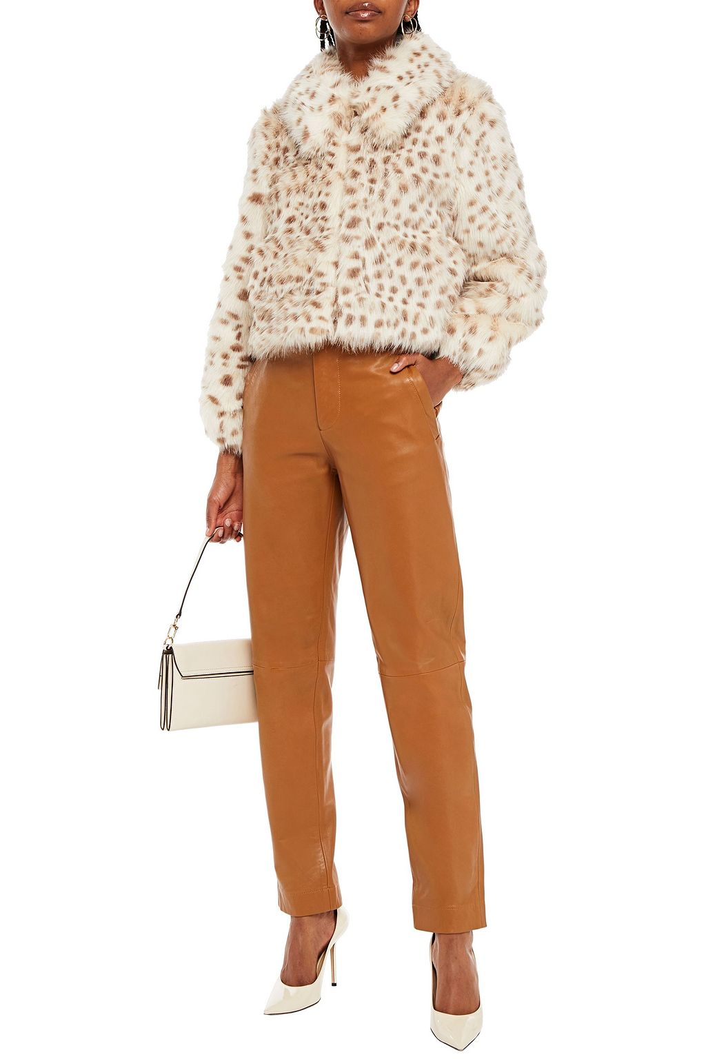 KATE SPADE NEW YORK Leopard-print faux fur jacket