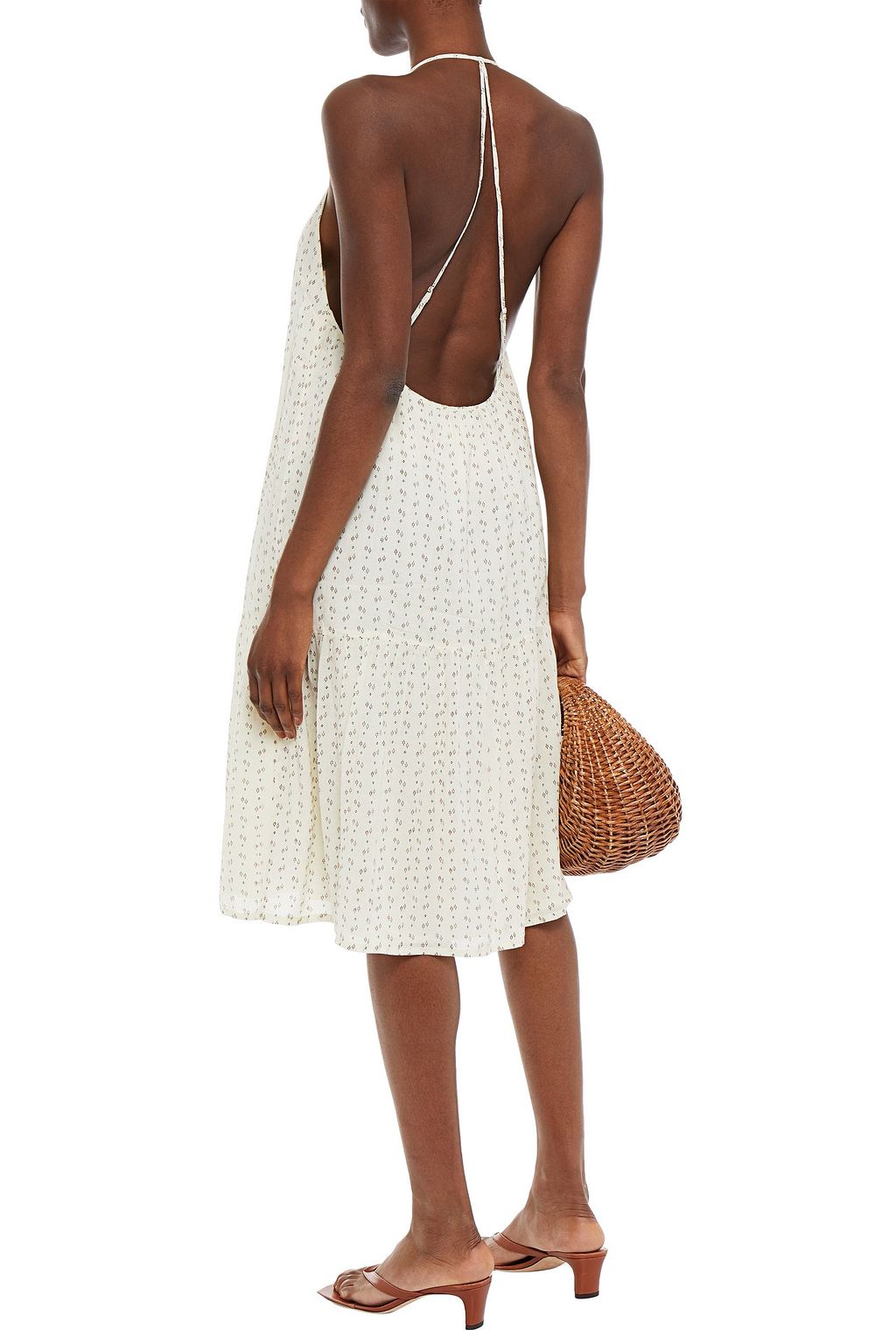 BA&SH Ella printed jacquard midi dress