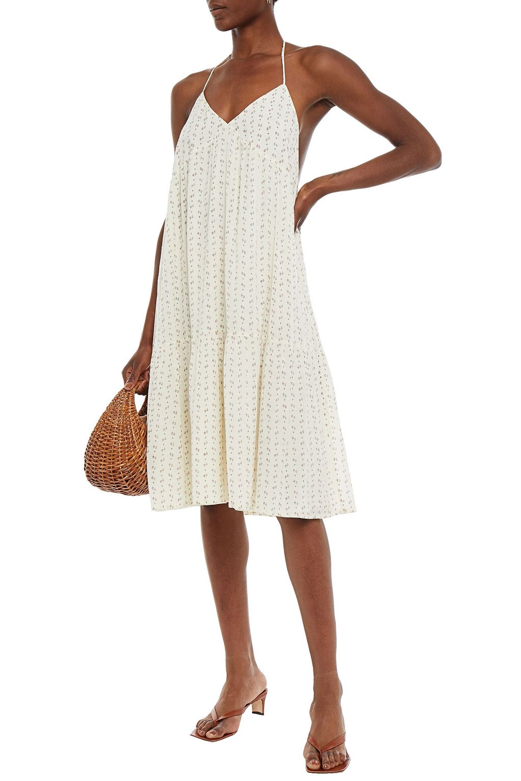 BA&SH Ella printed jacquard midi dress