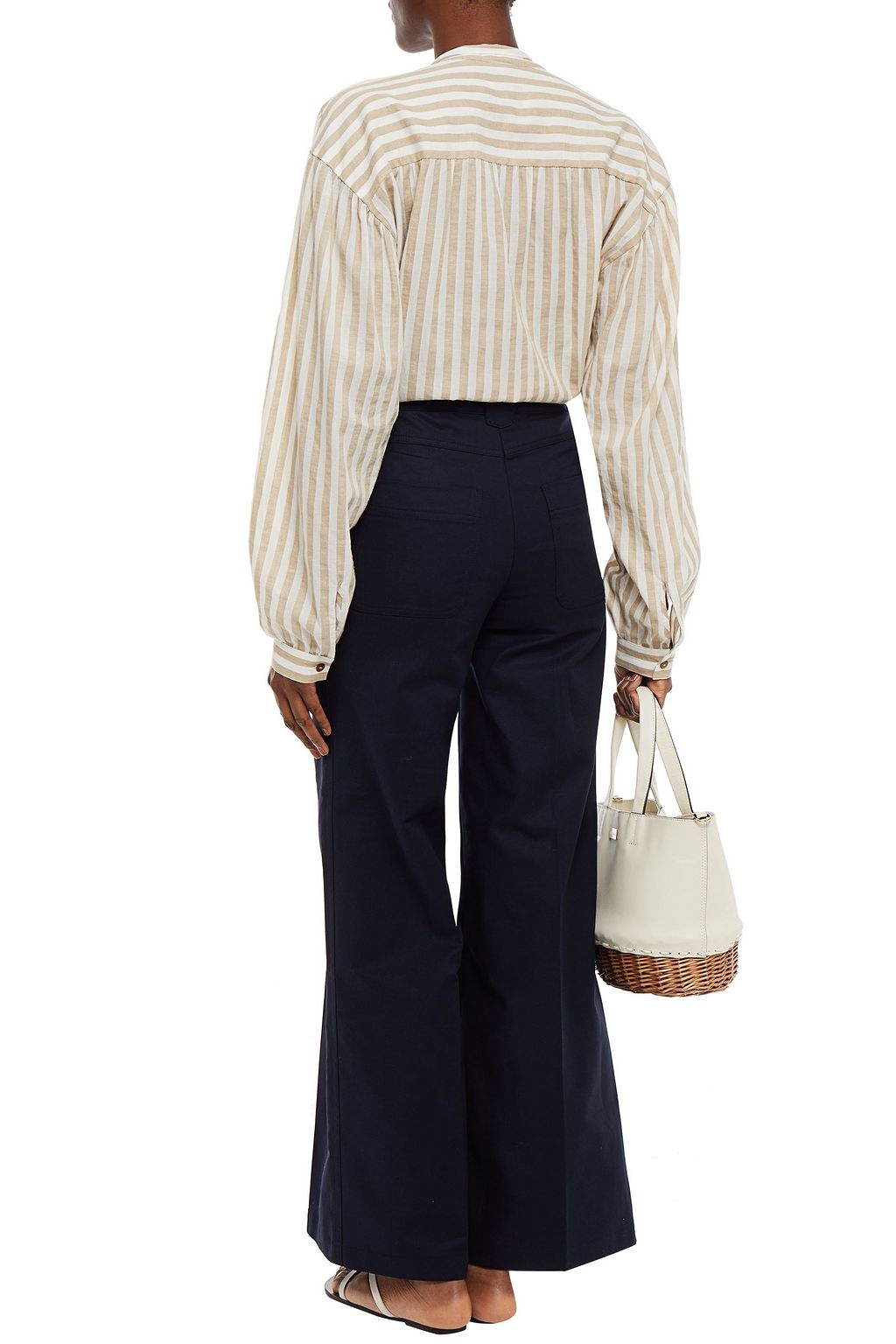 BA&SH Dove stretch-cotton wide-leg pants