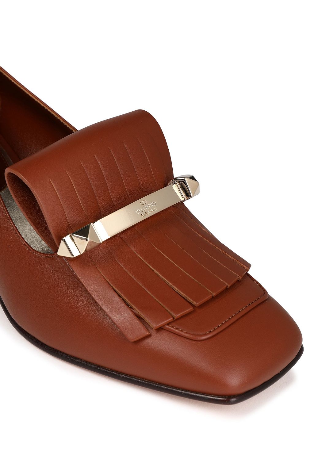 VALENTINO GARAVANI Uptown fringed embellished leather pumps