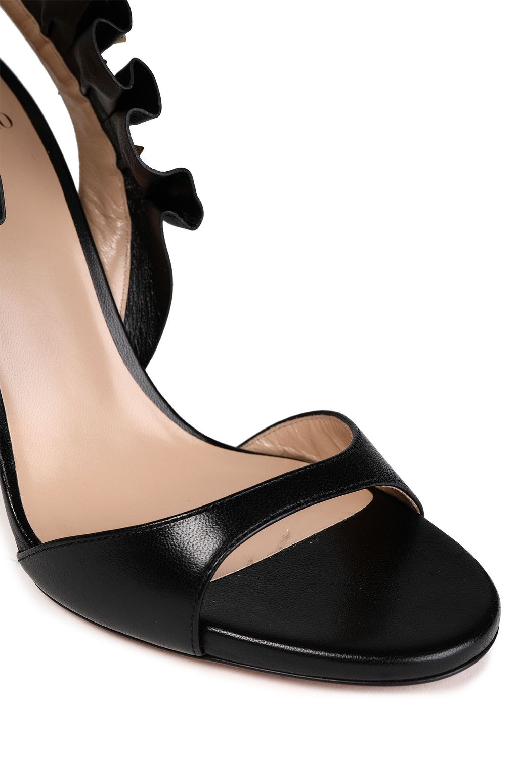 VALENTINO GARAVANI Rockstud ruffled leather sandals