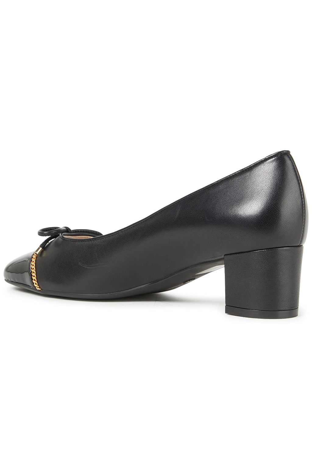 STUART WEITZMAN Gabby 45 chain-trimmed leather pumps