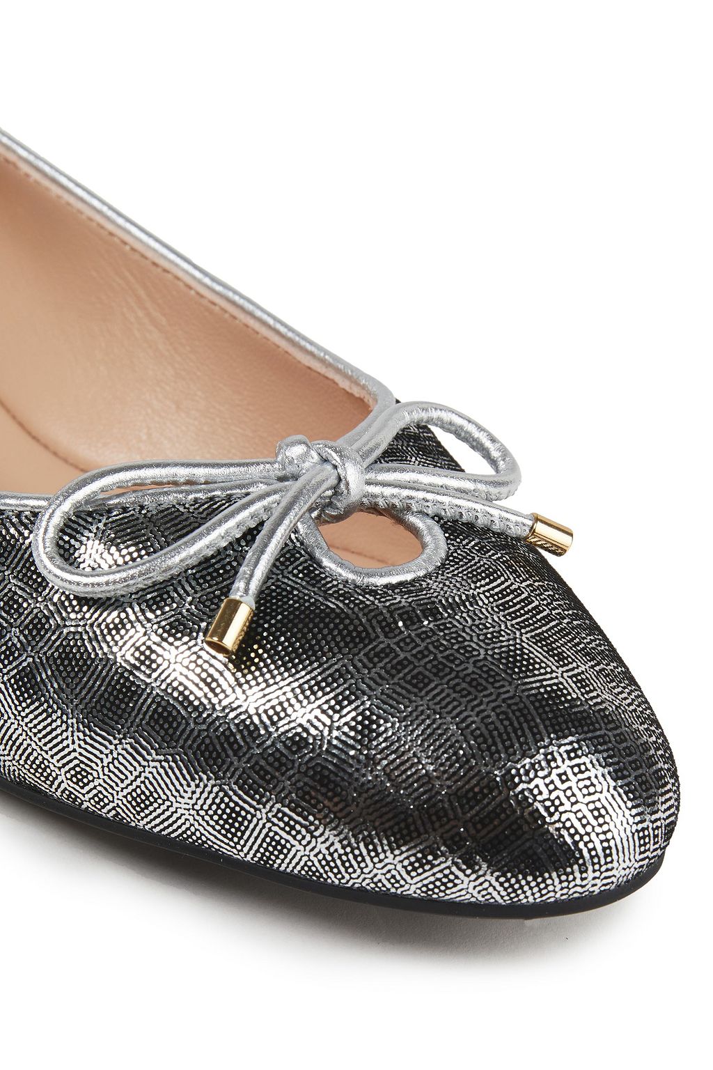 STUART WEITZMAN Gabby metallic suede ballet flats