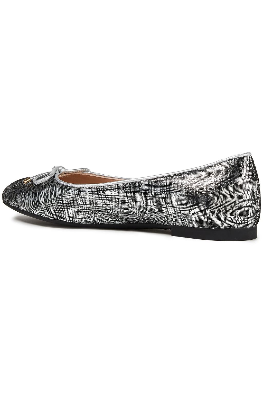 STUART WEITZMAN Gabby metallic suede ballet flats