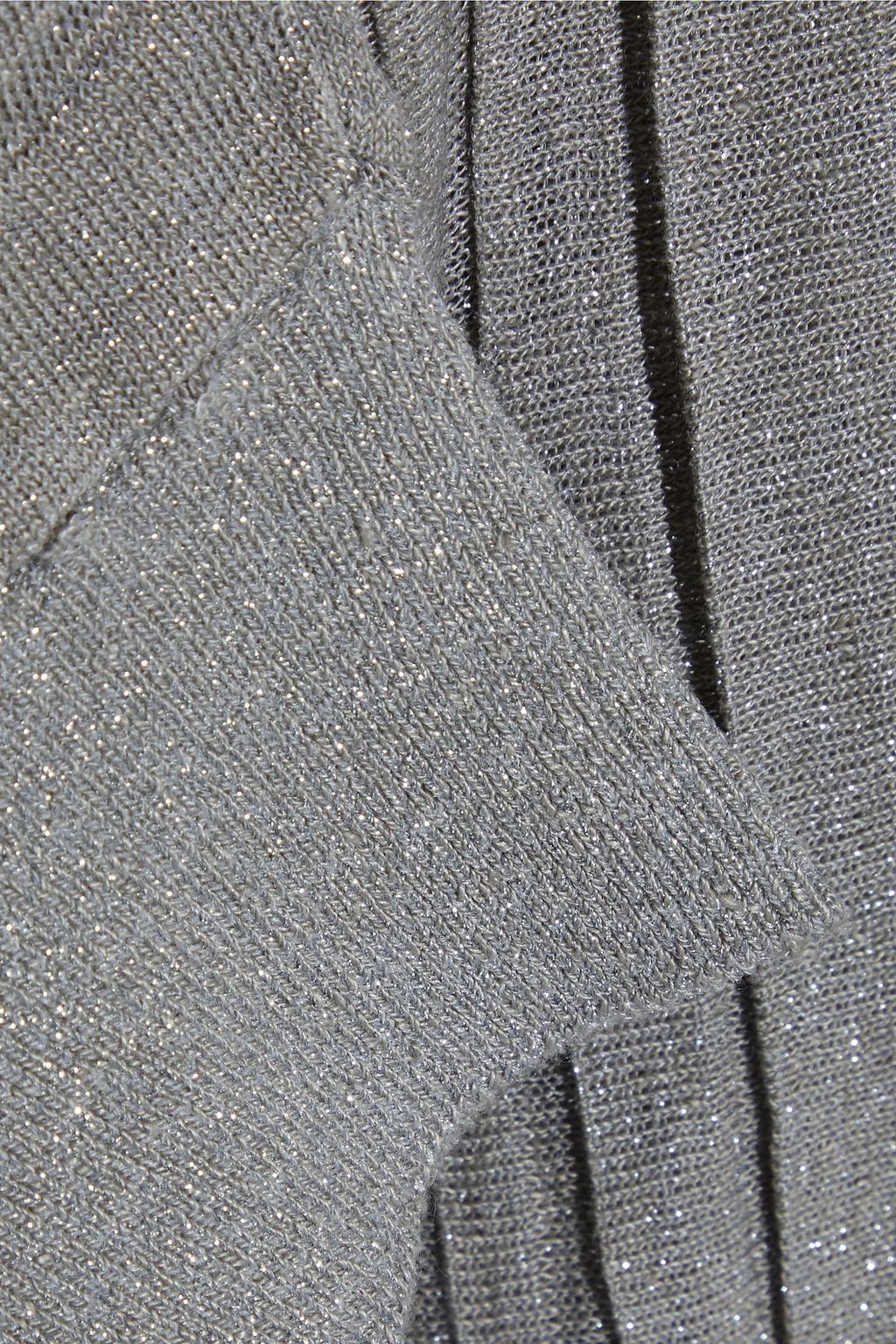 BRUNELLO CUCINELLI Pleated metallic linen-blend top