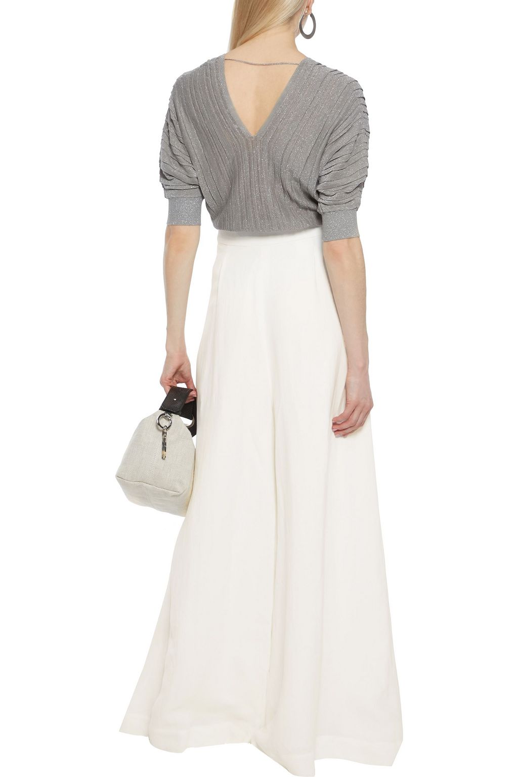 BRUNELLO CUCINELLI Slub woven wide-leg pants