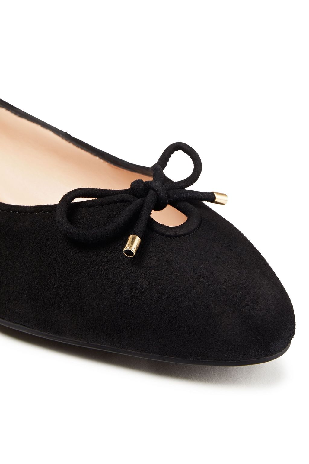STUART WEITZMAN Gabby bow-detailed suede ballet flats