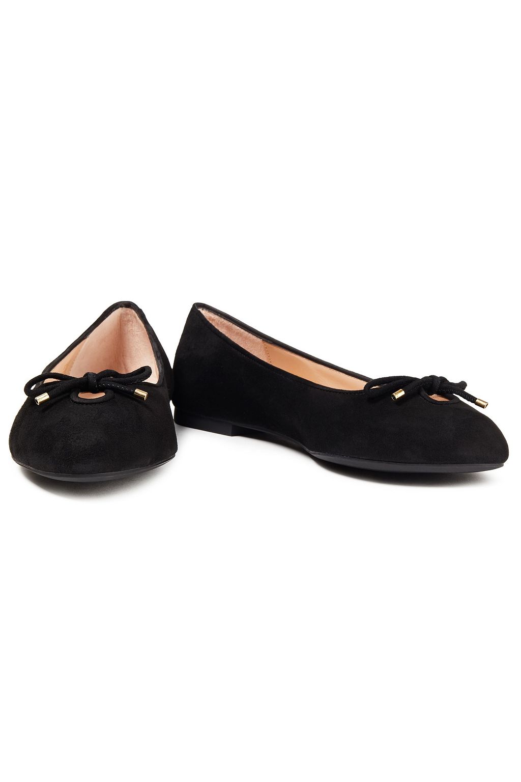 STUART WEITZMAN Gabby bow-detailed suede ballet flats