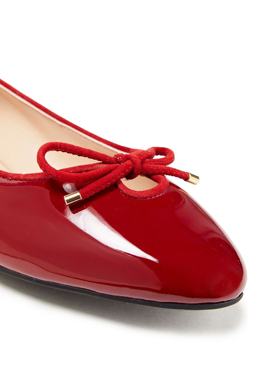 STUART WEITZMAN Gabby embellished patent-leather ballet flats