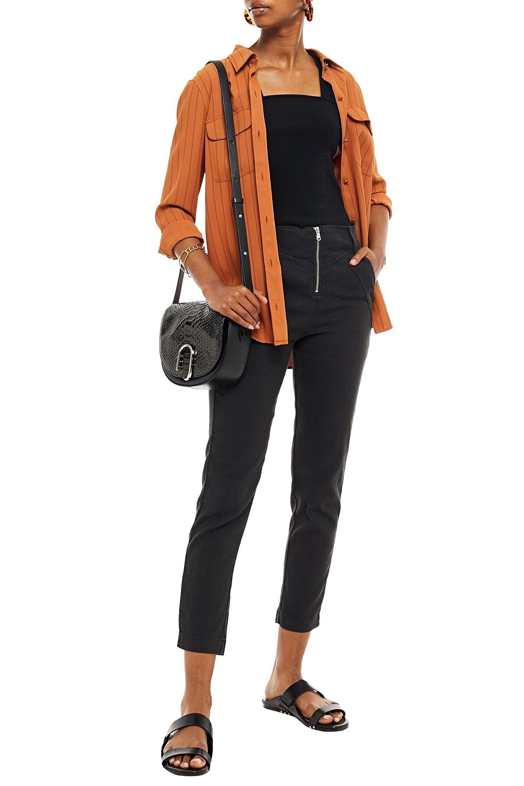 BA&SH Ditch linen-blend skinny pants