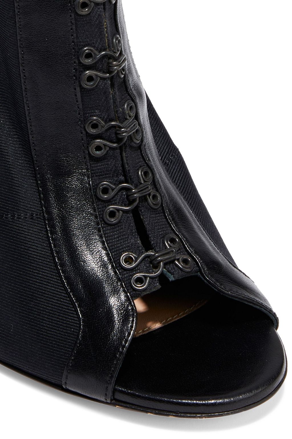 GIANVITO ROSSI Leather-trimmed faille over-the-knee boots