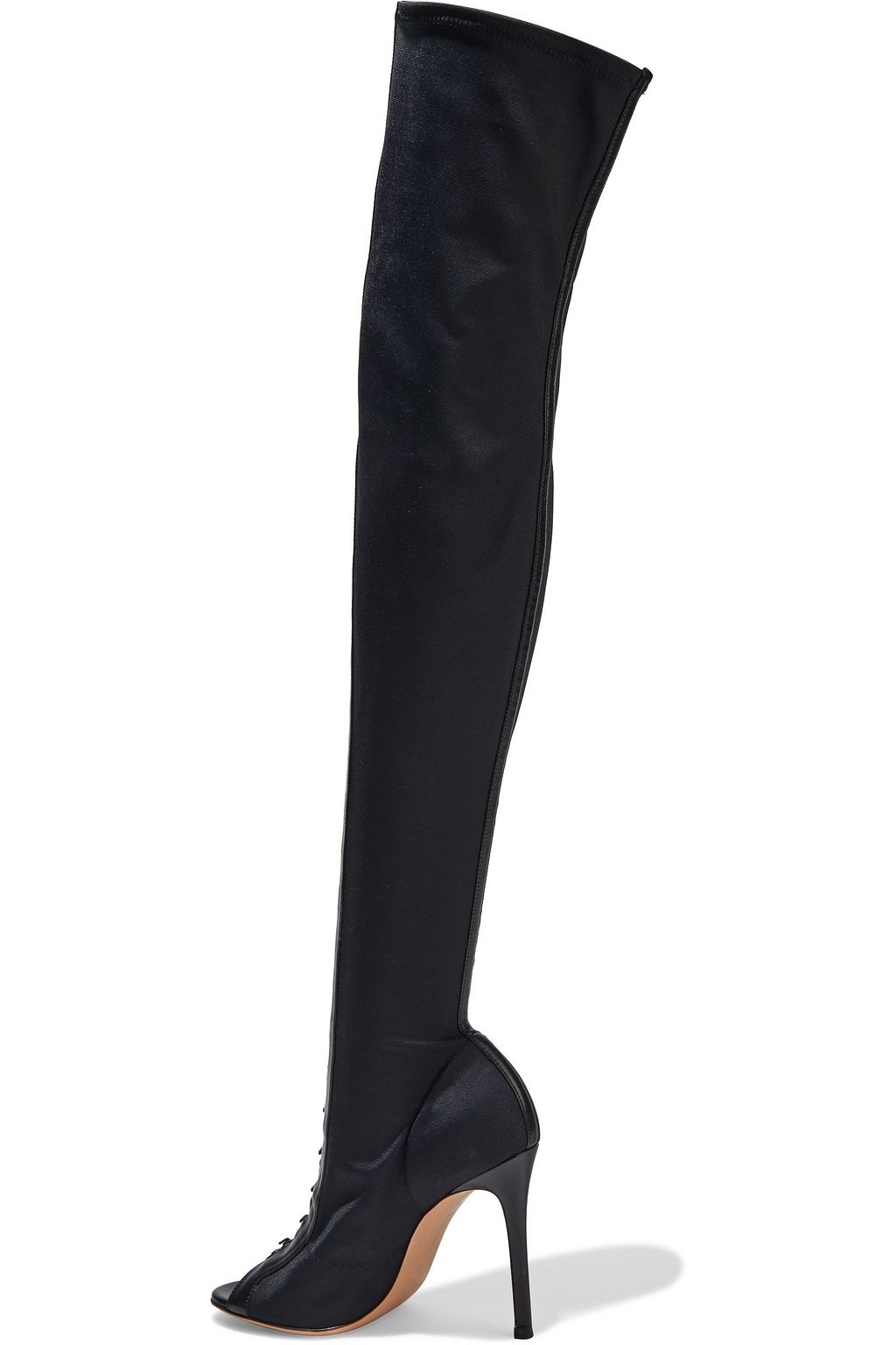 GIANVITO ROSSI Leather-trimmed faille over-the-knee boots