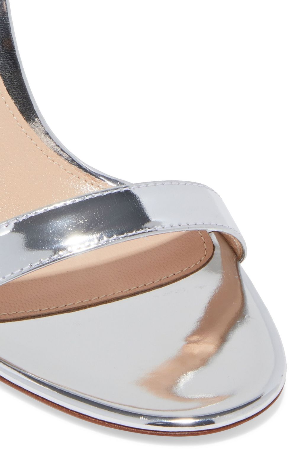 GIANVITO ROSSI Serena 85 crystal-embellished mirrored-leather sandals