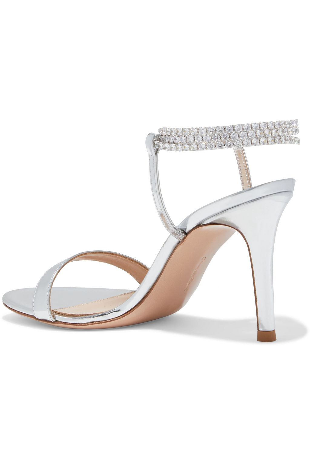 GIANVITO ROSSI Serena 85 crystal-embellished mirrored-leather sandals