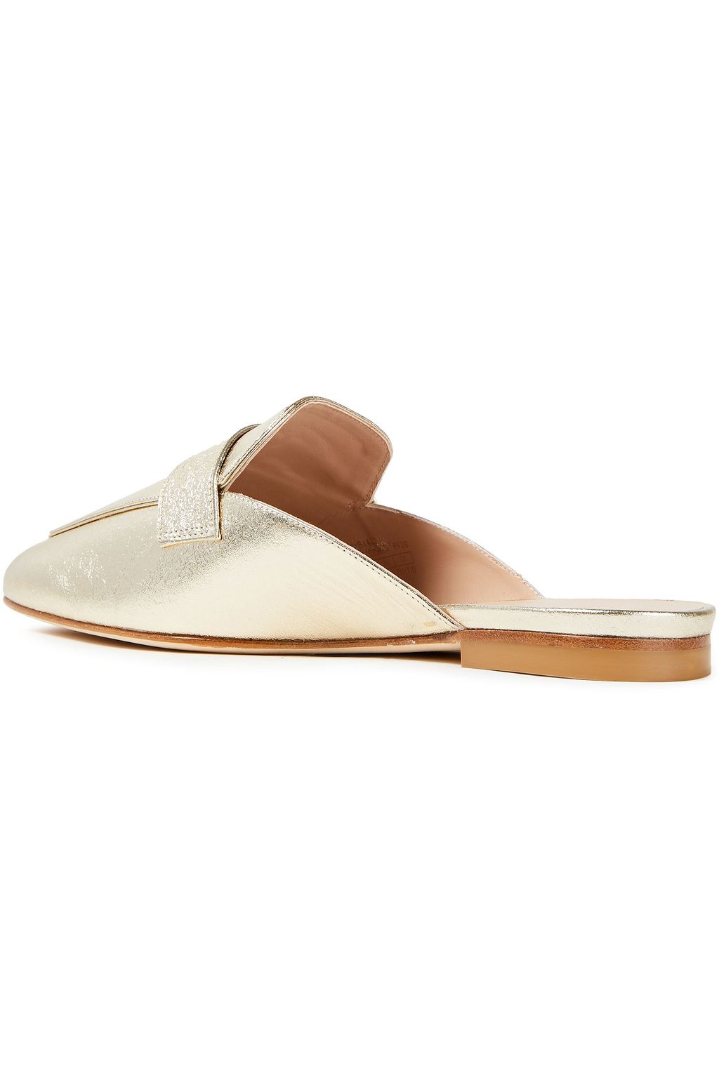STUART WEITZMAN Payson embellished metallic leather slippers