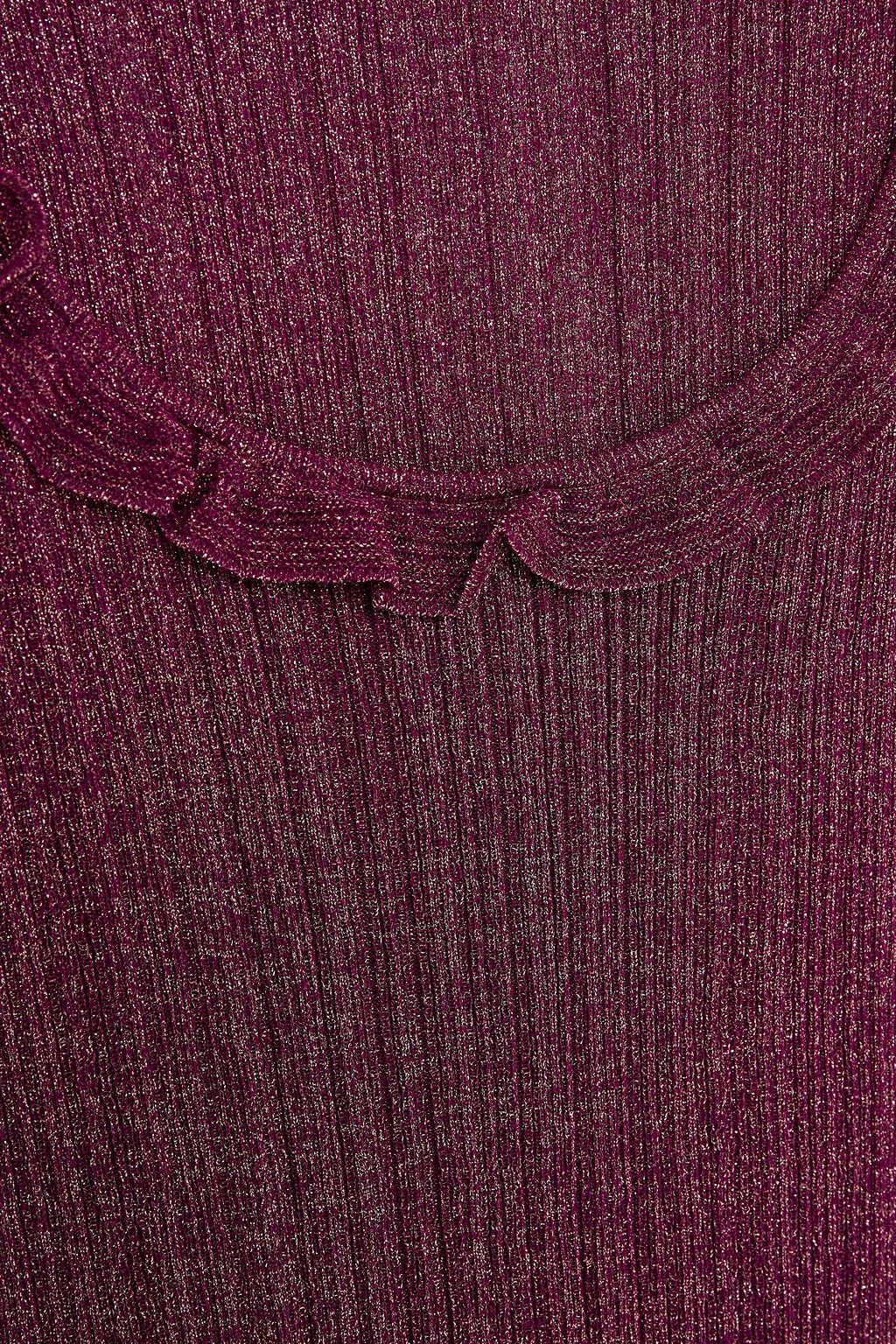 M MISSONI ラッフルトリム メタリックかぎ針編みニット タンクトップ