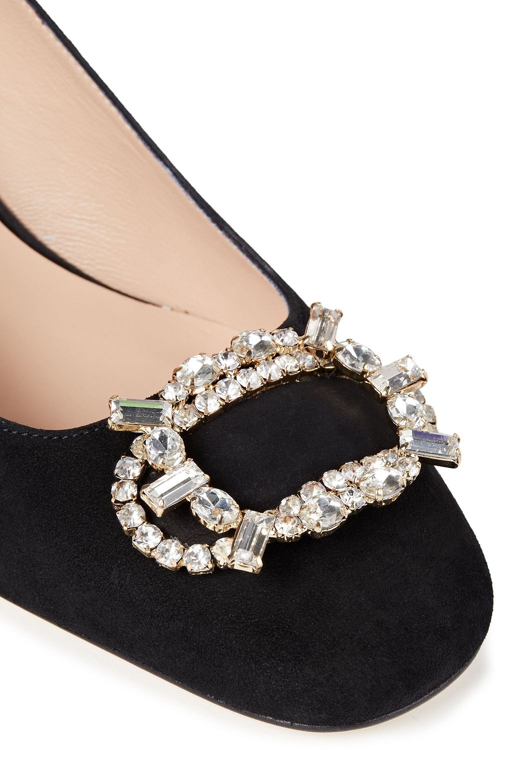 STUART WEITZMAN Amaya 60 crystal-embellished suede slingback pumps