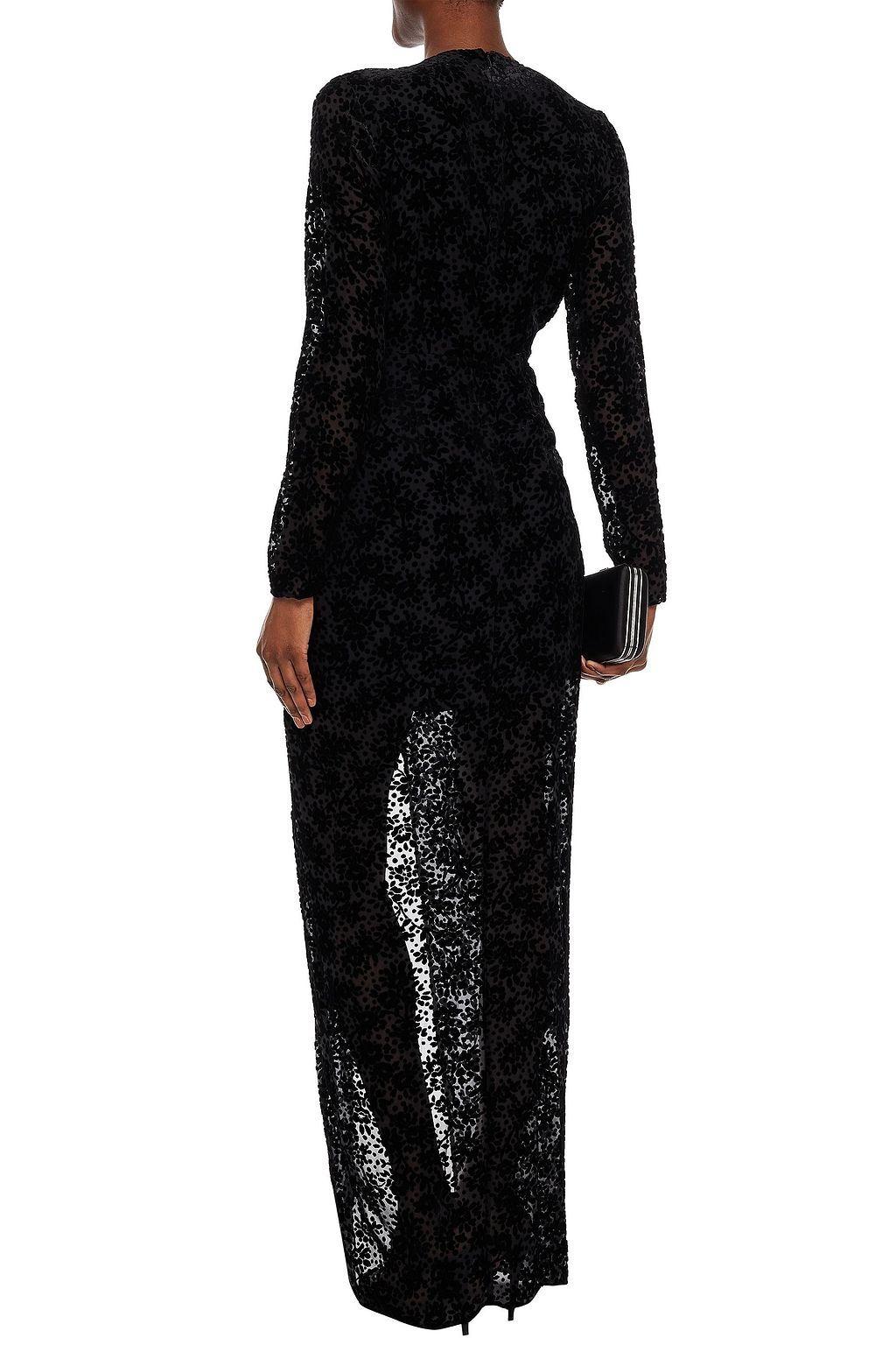VERONICA BEARD Ruthie twist-front devoré-velvet maxi dress