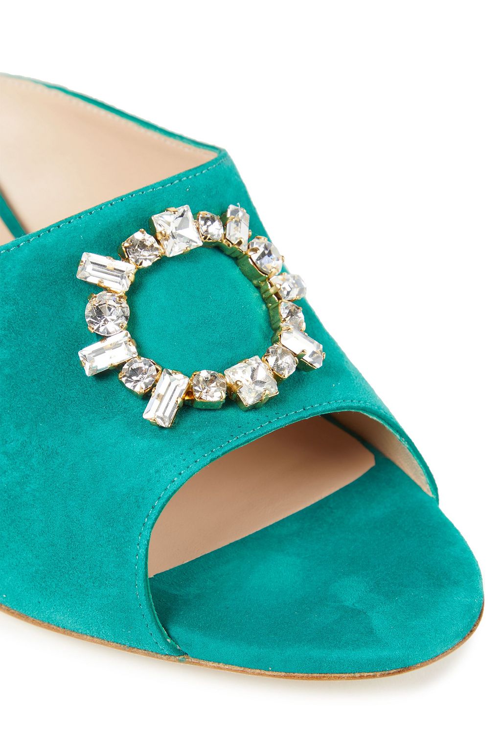 STUART WEITZMAN Merilou crystal-embellished suede mules