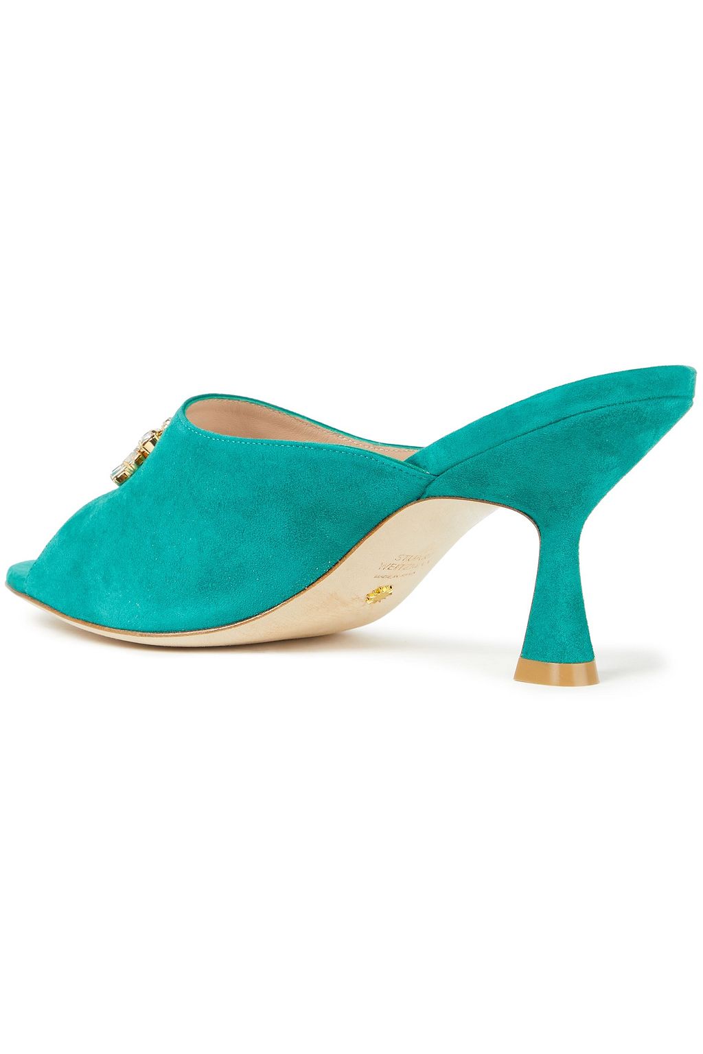 STUART WEITZMAN Merilou crystal-embellished suede mules