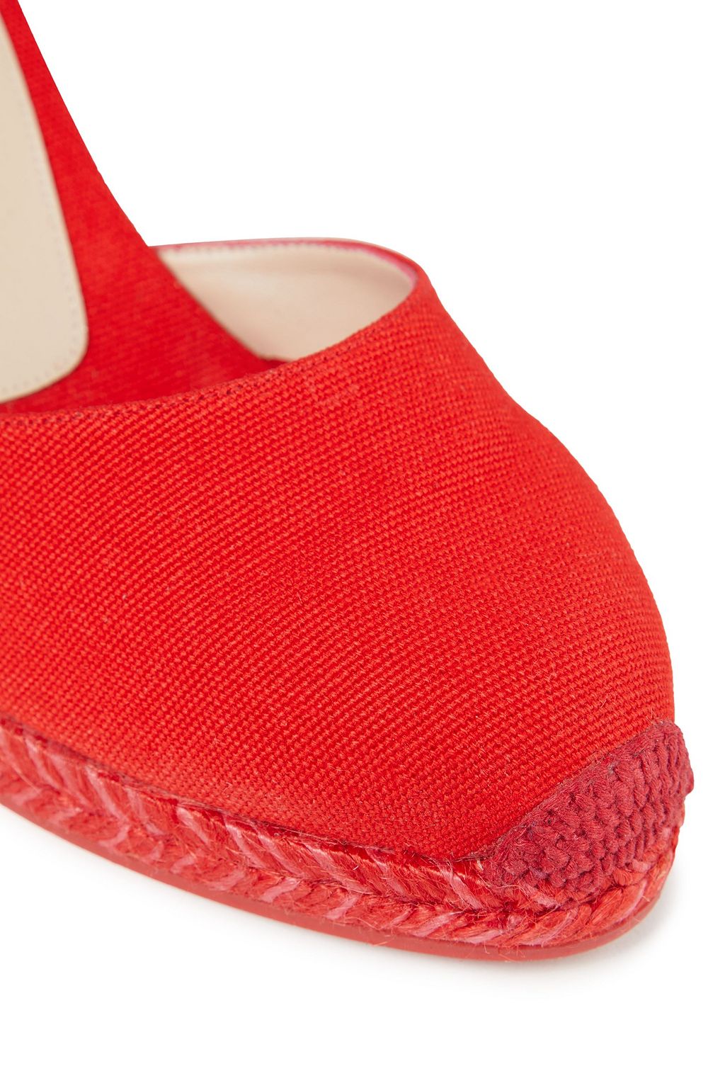STUART WEITZMAN Marguerita canvas wedge espadrilles