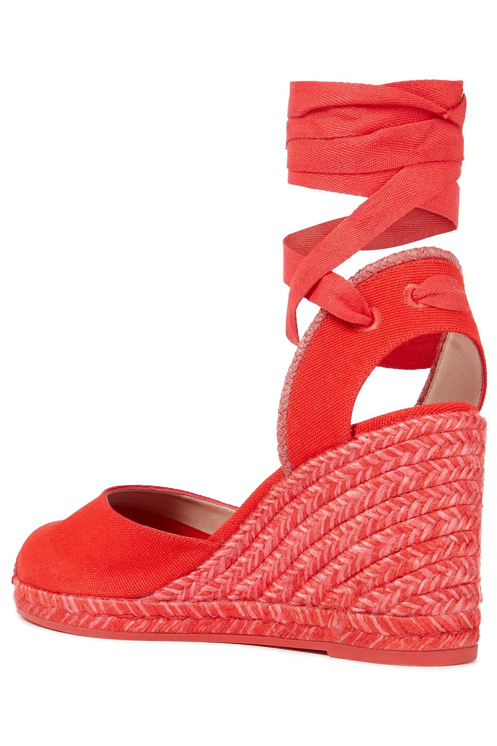 STUART WEITZMAN Marguerita canvas wedge espadrilles