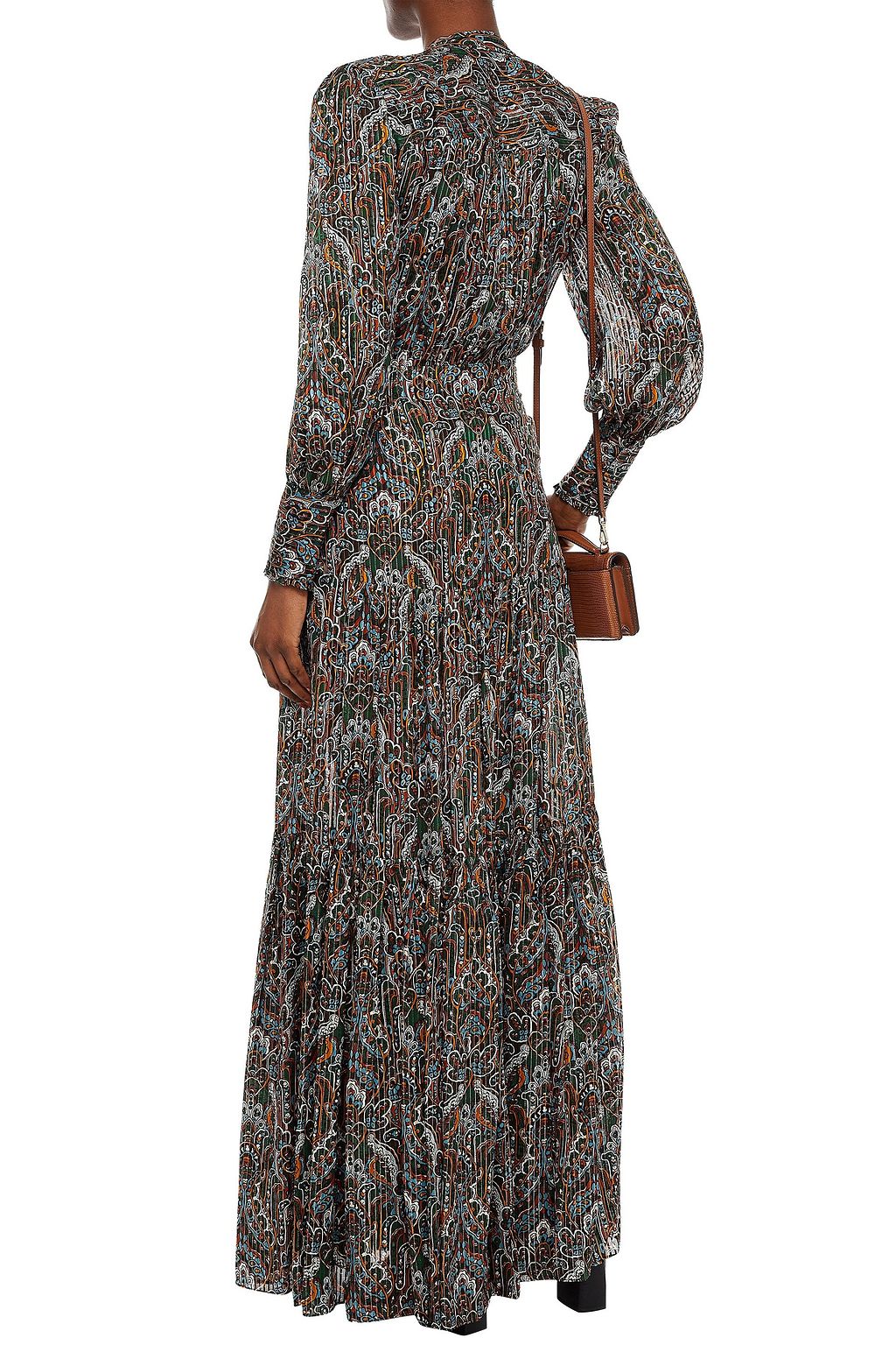 VERONICA BEARD Monali gathered printed silk-blend crepe de chine maxi dress