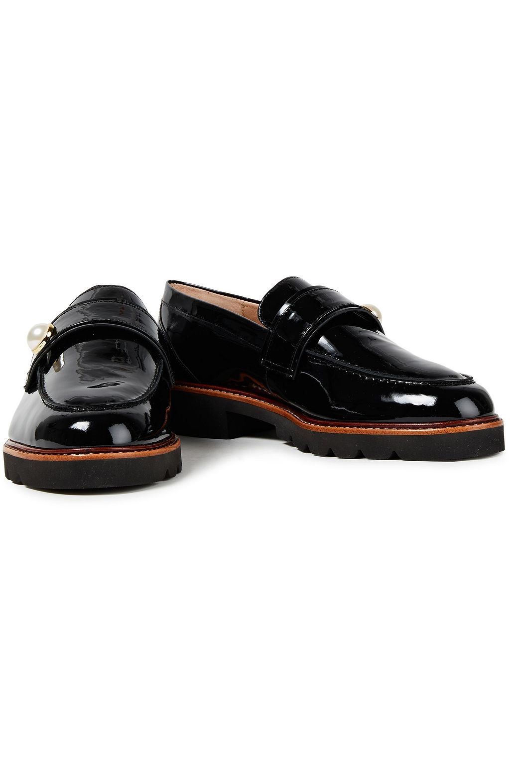 STUART WEITZMAN Manila Pearl patent-leather brogues