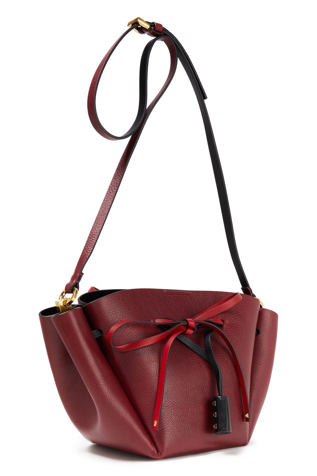 VALENTINO GARAVANI Rockstud pebbled-leather bucket bag