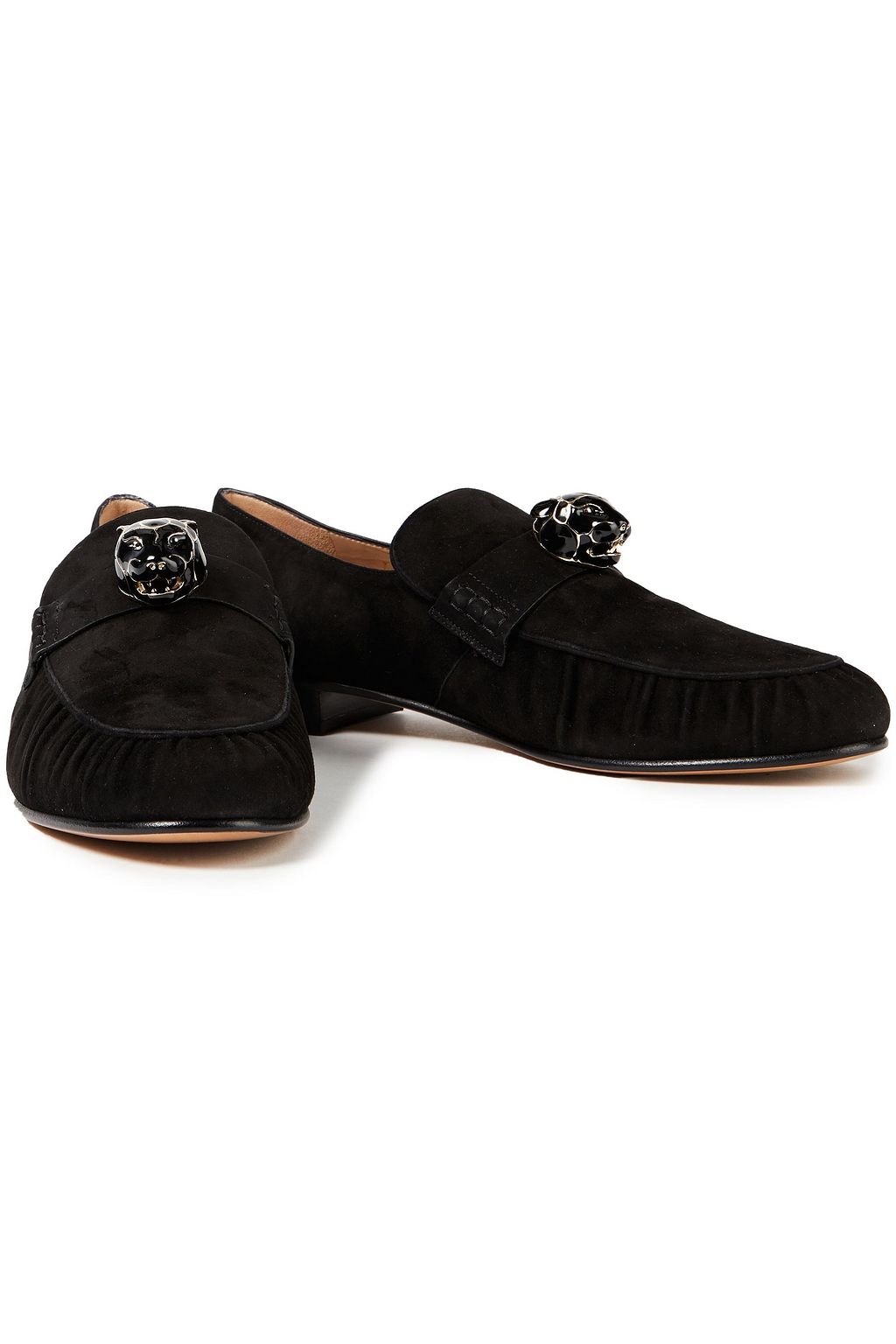 VALENTINO GARAVANI Embellished suede loafers