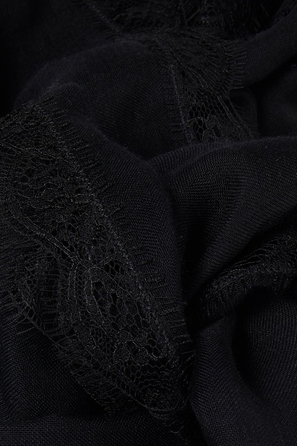 VALENTINO GARAVANI Lace-trimmed modal and cashmere-blend gauze scarf