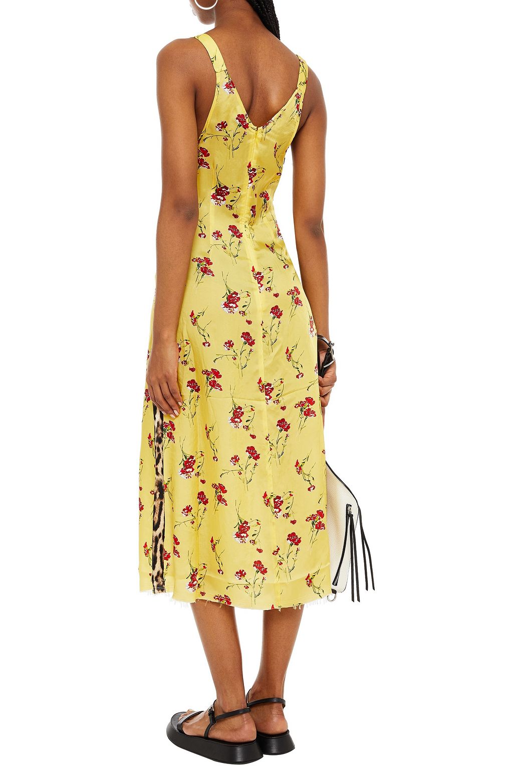 R13 Printed cupro-twill midi dress