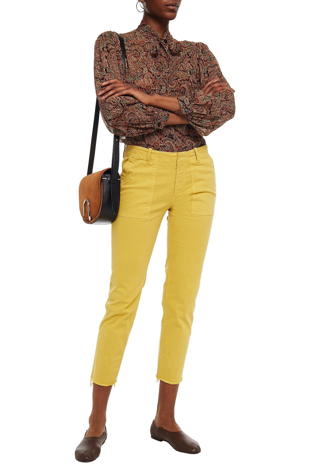 NILI LOTAN Jenna cropped stretch-cotton twill slim-leg pants