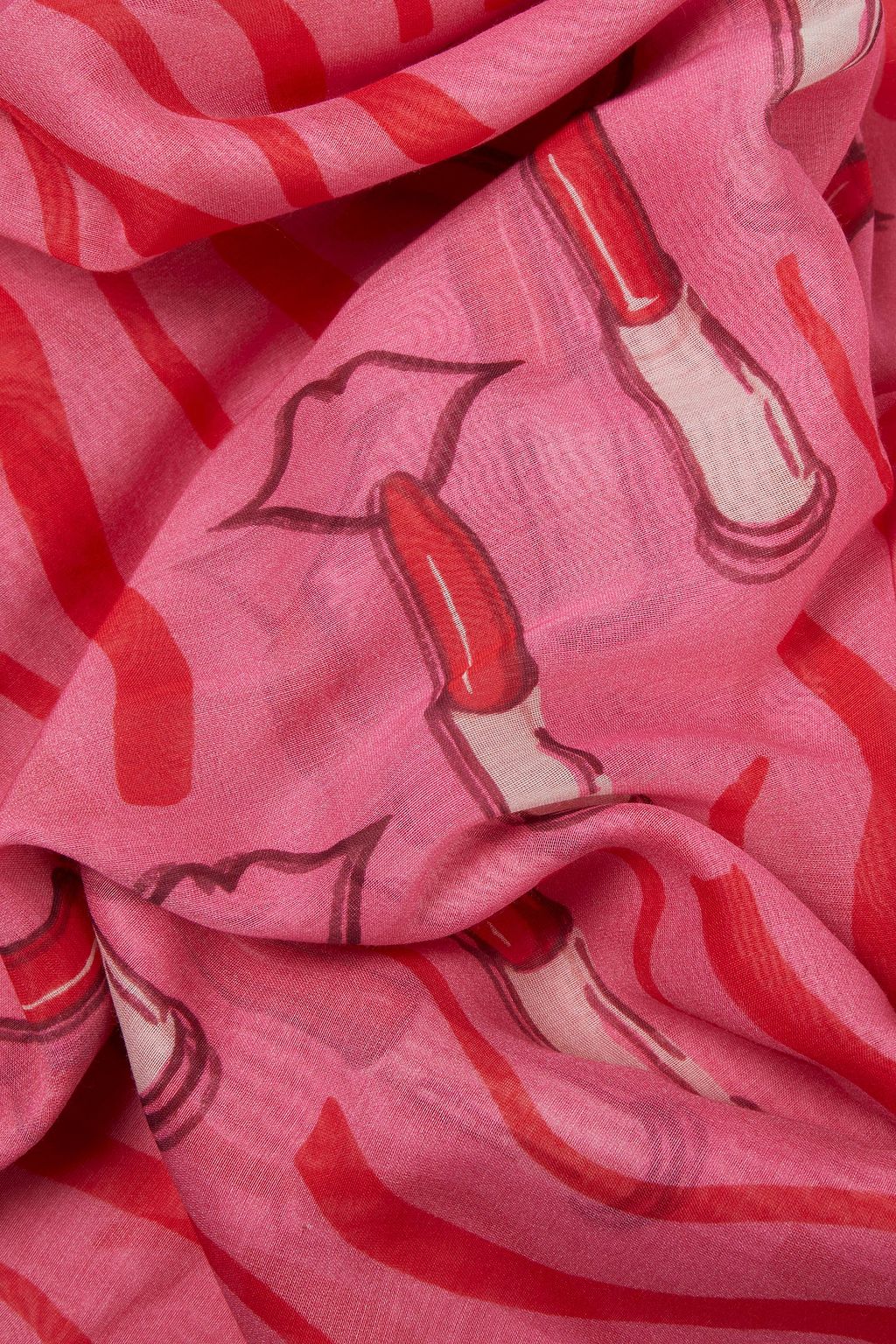VALENTINO GARAVANI Printed cotton and silk-blend chiffon scarf