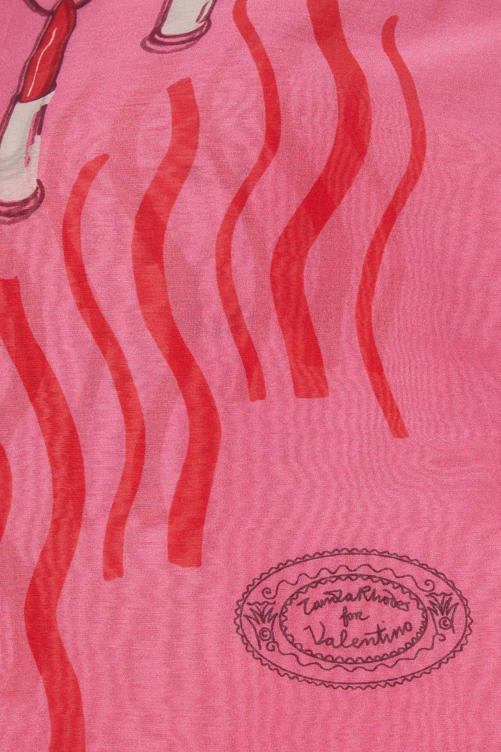 VALENTINO GARAVANI Printed cotton and silk-blend chiffon scarf