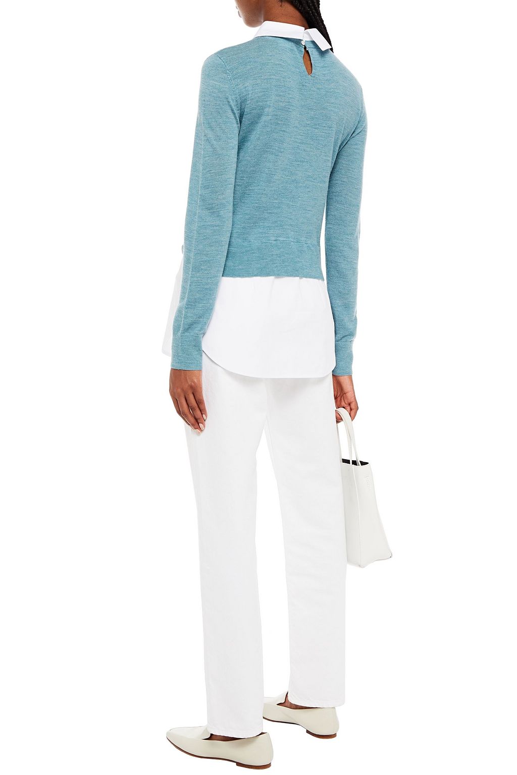 VERONICA BEARD Twisted mélange merino wool sweater