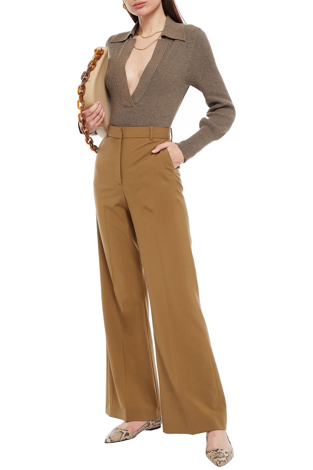 JOSEPH Wool-blend flared pants
