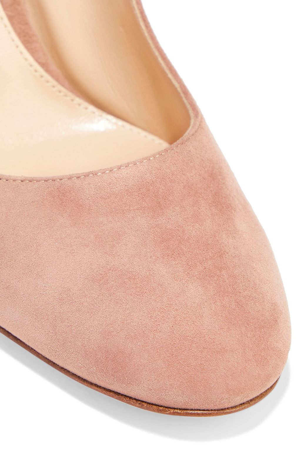 GIANVITO ROSSI 105 lace-up suede slingback pumps