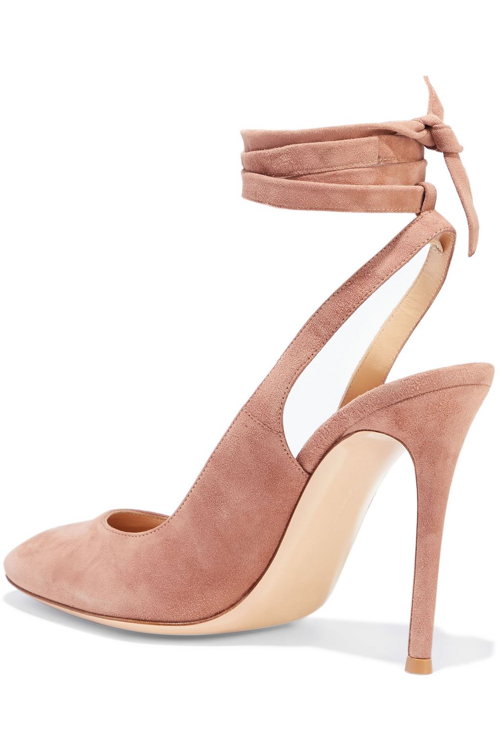 GIANVITO ROSSI 105 lace-up suede slingback pumps