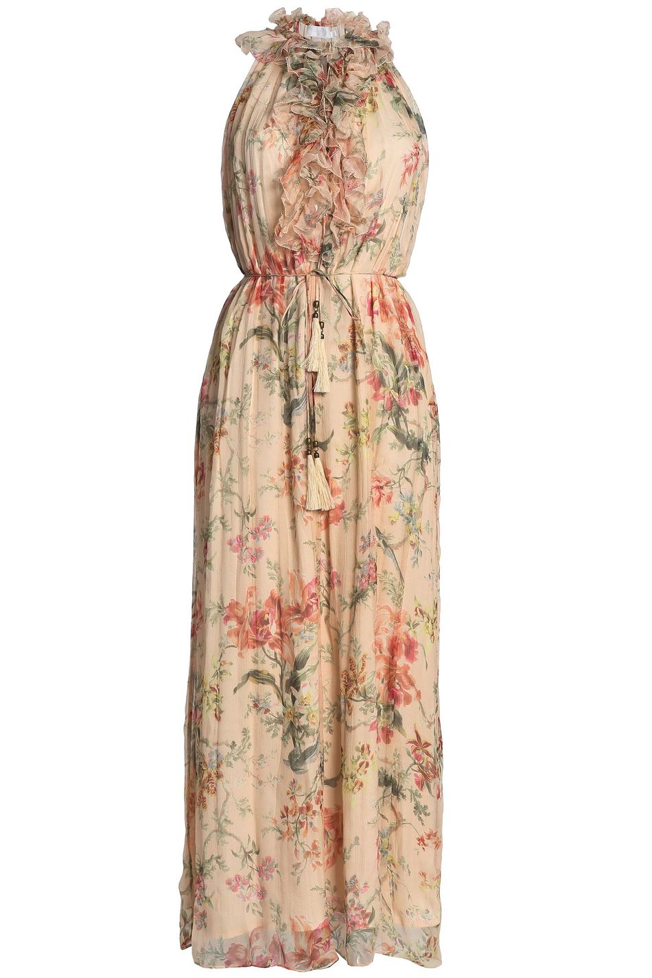 peach floral jumpsuit