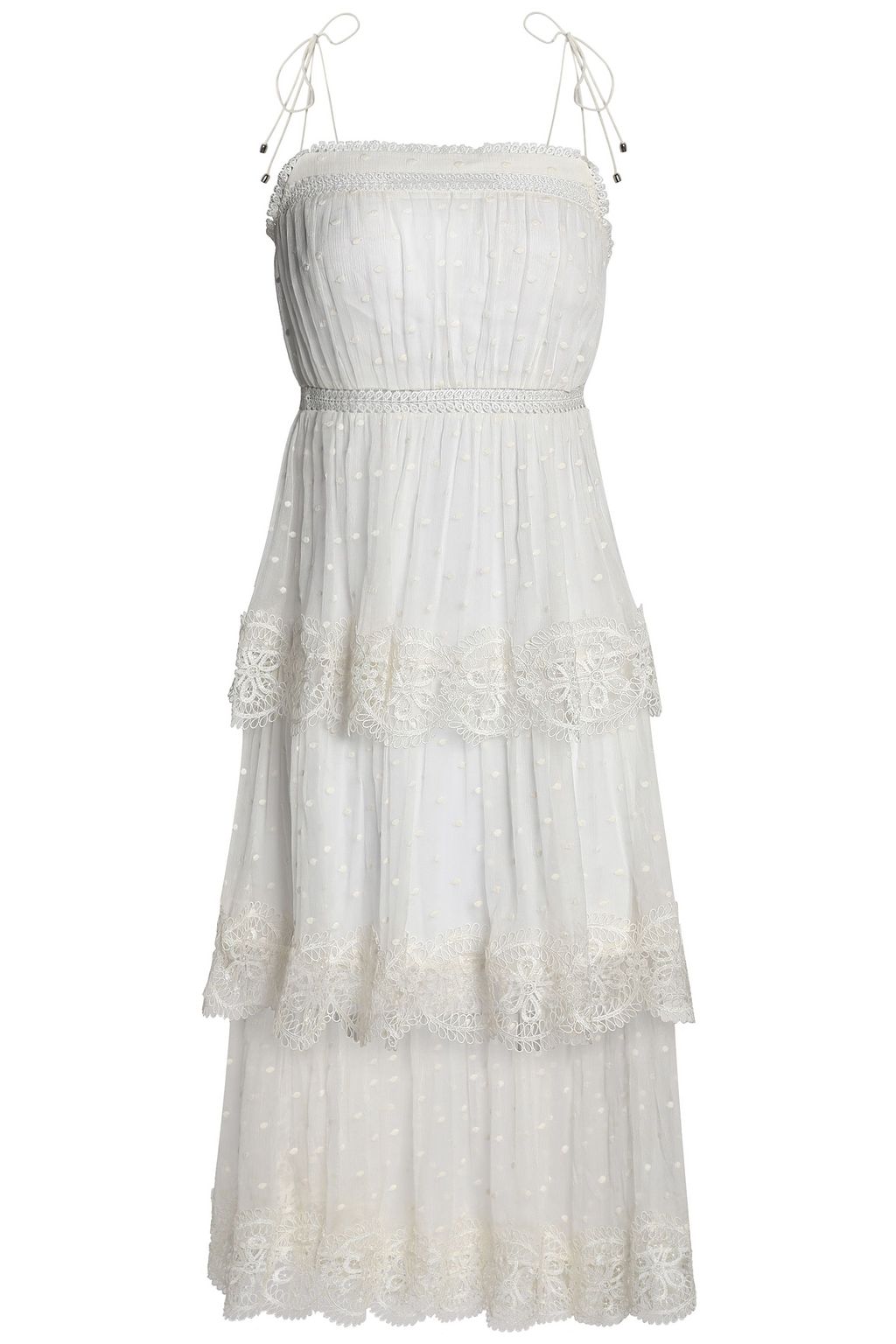 ZIMMERMANN Tiered Swissdot midi dress THE