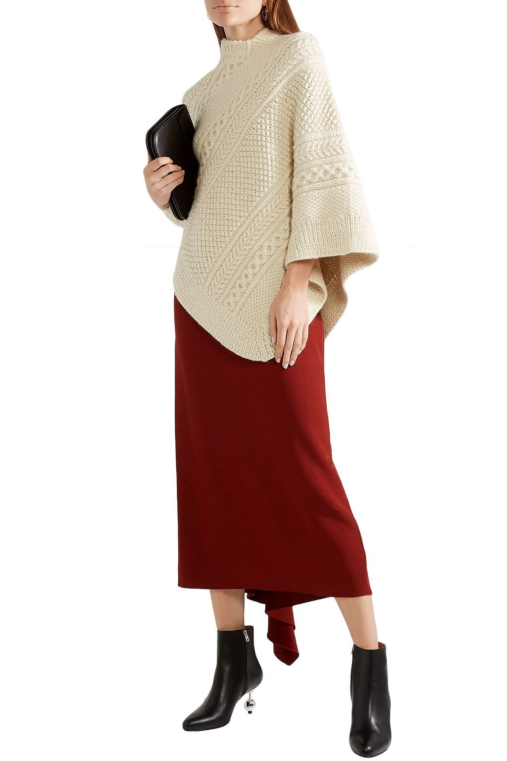 ROSIE ASSOULIN Grandma Elanor's cable-knit alpaca poncho