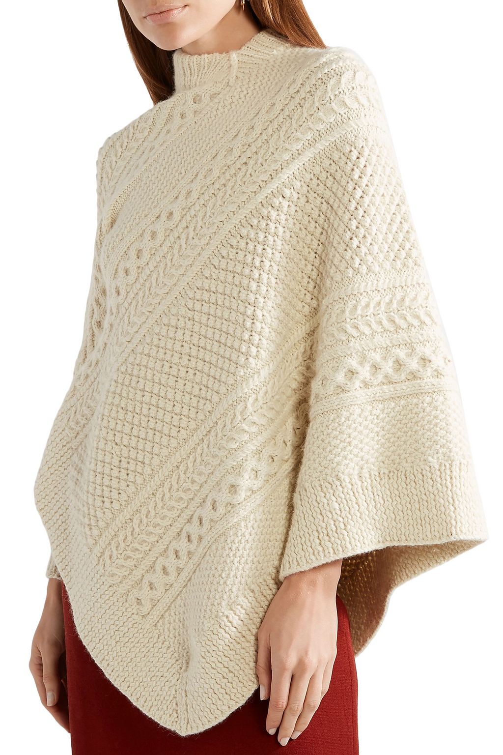 ROSIE ASSOULIN Grandma Elanor's cable-knit alpaca poncho