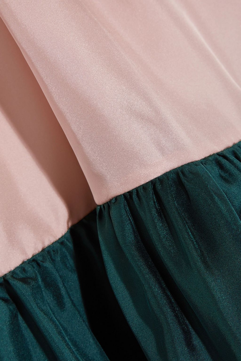 ROKSANDA Gathered color-block silk-twill mini dress