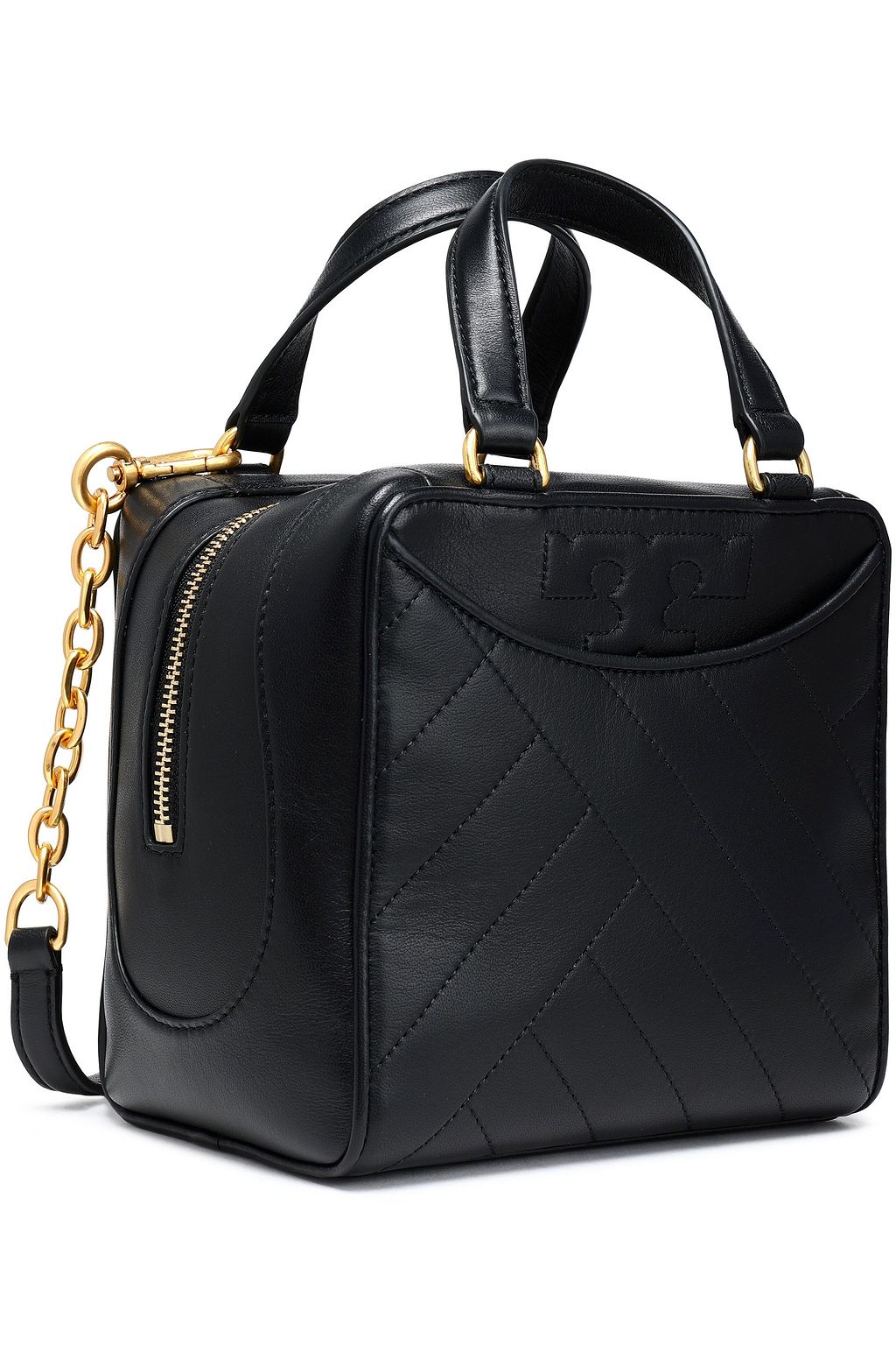 alexa topstitched leather shoulder bag
