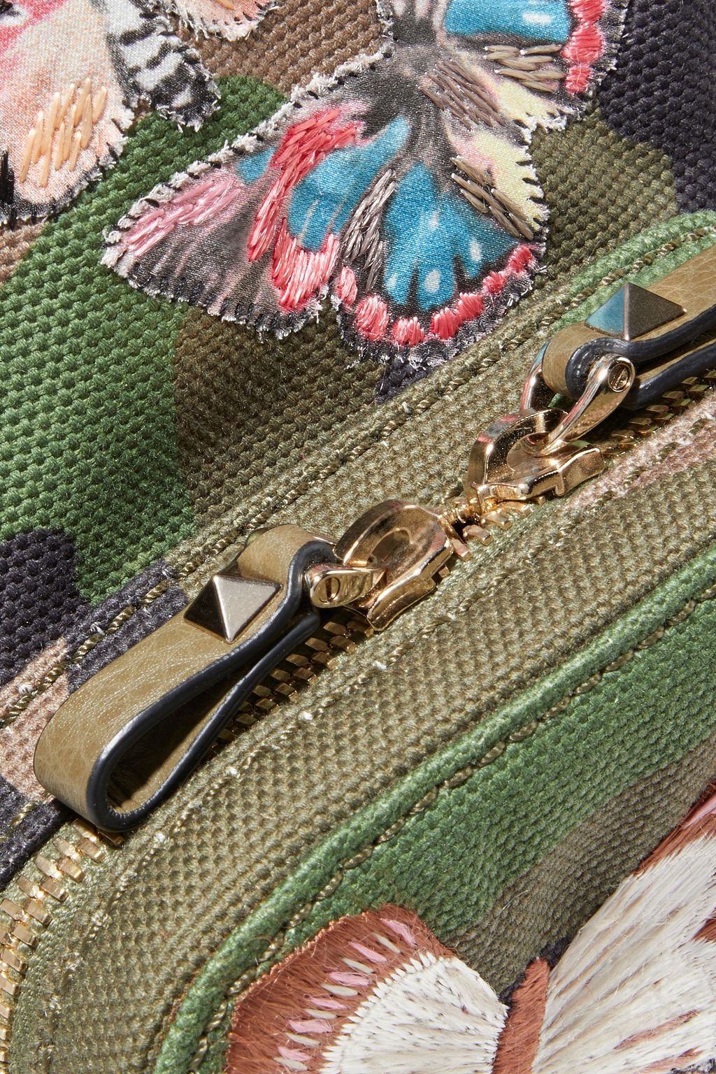 VALENTINO GARAVANI Camu Butterfly embellished printed canvas backpack