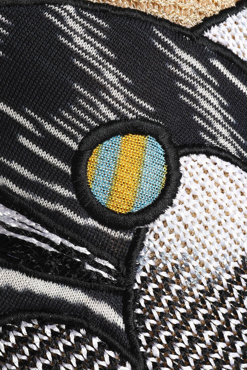 MISSONI Appliquéd metallic crochet-knit mini dress